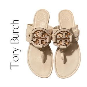 Tory Burch Cream Spring Line Miller Sandal